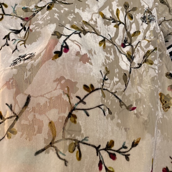 Vintage inspired cherry blossom sparkle burnout metallic ringer tee - Picture 3 of 10